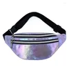 Sacs de taille Holographique Fanny Pack Hologramme Sac Laser PU Plage Voyage Banane Hanche Bum Zip Femmes Ceinture Pour Filles Bolsa