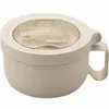 Bowls 850ml/29oz Microwave Soup Bowl With Lid And Handle -Grade Plastic Noodle Spoon Leak-proof Portable Breakfast Cup