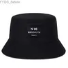 Breda randen hattar hink hattar unisex n86 läder etikett personlighet hink hattar fiskare mössor utomhus cap solskyddshat yq231110