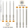 Skruvmejslar Hakkin 150mm 8st Steel Hexagonal Torx Head Drill Bit Screwardriver Kit Hand Tool Magnetic Screwtriver Kit 230410