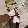 Portachiavi Peluche Sciarpa Rossa Osso Cucciolo Portachiavi Auto Portachiavi Cani di Peluche Borsa Fascino