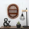 Decoratieve platen handgemaakte houten opbergrekken achtergrond muur display plank rond hart elliptische slaapkamer decor hangende duurzame groothandel