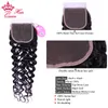 Pacotes de ondas de água com fechamento Indian Virgin Human Human Hair Oche Ocean Pacacos de cabelo encaracolados com cor de renda com cabelo de cabelo para bebê Produtos