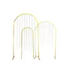 Party Decoration 3pc/Set Wedding Arch With Bead Curtain Gold-plated Shiny Balloon Flower Background Birthday Road Lead
