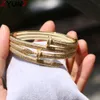 Bangle 3 STKS Trendy Luxe Stapelbare Bangle Voor Vrouwen Bruiloft Volledige AAA Kubieke Zirkoon Kristal CZ Regenboog Armband Partij Sieraden 231109