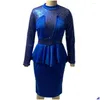 Basic & Casual Dresses Casual Dresses Woman Dress 2023 Spring Vintage Y Sequin Ruffle Formal Elegant Long Sleeve Waist Tight Women Bod Dhco3