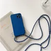 İPhone 13 için Crossbody Kolye Strap Lanyard Kablosu Sıvı Silikon Telefon Kılıfı 13 12 Mini 11 Pro XR XS MAX 6S 7 8 PLU 2 KAPAK BHTJT