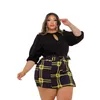 Work Dresses 2023 Recommend Style Long Sleeve Shirts Blouses Top Female Plaid Sheath Pencil Skirts Elegant Women Two Piece Set