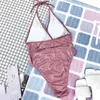 Maillots de bain pour femmes Sexy rose licou femmes une pièce maillots de bain 2023 été dos nu maillot de bain profond col en V Sliky maillots de bain natation
