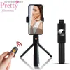 Monopiedi Selfie Mini Bluetooth Selfie Stick Monopiede pieghevole estensibile con telecomando Stabile Scatta foto Vlog Supporto per treppiede per telefono Q231110