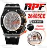 APF 44MM 26405CE A3126 MANS AMANS AMANTACH WATKER WHITE INNER Black Ceramic DIAR RUBBER STRAP الحصري التكنولوجيا الفائقة PURETIMEWATCH G7