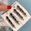 Hoofddeksels Haaraccessoires Nieuwe Glanzend Strass Metalen Haarspeldjes Voor Dames Mode Eenvoudig Bladblauw Haarspelden Meisjes Haaraccessoires Haarspelden SieradenL231110