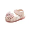 Pierwsze spacerowicze Sandały Sandały Dziewczęce Bow Fashion Pink Princess Buty przedszkolne Soft Sole Baby Buty 230410