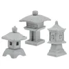 Gardendecoraties 3 stks gesimuleerde Pavilion Tower Lantern Decor Chic Landschap versiering grijs