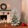 Decorações de Natal Árvore Abeto 45 pés PreLit Flocado Decoração Artificial Festiva Fontes de Festa Casa Jardim 231110