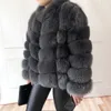 Manteau en fausse fourrure 100 véritable pour femme, veste naturelle chaude et élégante, col montant, manches longues, en cuir, manteaux naturels 231109