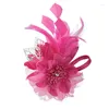 Broches Mode femmes plume tissu dentelle fleur broches broche bijoux faits à la main pour dame accessoires de cheveux à la mode fête spectacle décoration