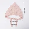 Hair Accessories Solid Color Cute Princess Baby Knitted Hat Winter Warm And Cold Beanie Fancy Hairball Soft Comfortable Adjustable Size