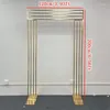 Party Decoration 2.2M High Shiny Gold-plated Square Screen Backdrop Shelf Wedding Arch Geometry Flower Door Stand Artificial Floral Decor