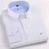 Chemises habillées pour hommes Chemise de haute qualité Hommes à manches longues Coton Casual Blanc Bleu Slim Fit Camisa Business Classic Vêtements pour hommes