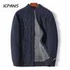 Pulls pour hommes ICPANS Plus Taille 4XL 5XL 6XL 7XL Pull Hommes Épaissir Laine Chaude Cachemire Hiver Cardigan Col Roulé Mâle 2024 Outwear