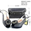 Dress Shoes 2024 Italian Design Green Color Rhinestone Decoration Casual Elegance Ladies High Heels Party Sandals & Bag Set