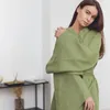 Vêtements de nuit pour femmes Automne 2023 Européenne Américaine Chemise de nuit à manches longues Cardigan Coton El Peignoir Lâche Home Wear pour les femmes