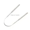 Stainless-Steel Tongue Cleaning Scraper Tongues Cleaner Brush Oral Care Kit Drop Delivery Dhegk