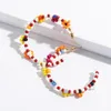 Orecchini a cerchio Lady Beads Flower For Women Bohemian Acrilico Big Round Floral Summer Jewelry Party Gift Commercio all'ingrosso