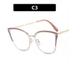 Metal Eyebrow Glasses Frame Anti Blue Light Plain Ins Personalized And Slim