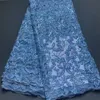 Fabric Latest High Quality African Nigerian Pure Tulle Damask Lace Fabric Embroidery Party Dress Sequins Net Cloth 5yards 230410