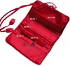 Jewelry Pouches Christmas Gifts Silk Organizer 3 Zipper Bag Embroidery Travel Roll Packaging Small Gift Box