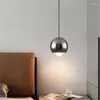 Pendant Lamps Modern Simple Single-Headed Spherical LED Bedside Chandelier Creative Personality Restaurant Bedroom Bar Decoration