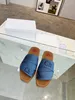 Designer Kvinnor Woody Sandaler Tofflor Platta Mules Slides flip-flops Skor Sommar Fritid Semester Reseskor Dam Comfort Tofflor Med Box