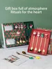 Ensemble de fourchettes à café de Noël (4 pièces) (6 pièces), fourchettes à cuillère en acier inoxydable, cadeaux de Noël pour enfants (coffret cadeau rouge/vert)