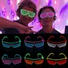 Juguete con luz LED EL Wire Gafas intermitentes Gafas con obturador Bar Fiesta nocturna Juguetes Rave LED Suministros de Halloween Actuación en el escenario Accesorios decorativos Juguetes brillantes