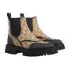 Designer homens mulheres botas de couro real meia bota estilo clássico sapatos inverno outono botas de neve náilon lona tornozelo bota