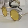 Lunettes de soleil rondes cadre Steampunk pour hommes femmes mode Vintage voiture conduite métal lunettes de soleil mâle femme lunettes