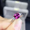 Cluster Rings KJJEAXCMY Fine Jewelry 925 Sterling Silver Inlaid Natural Garnet Chinese Style Women's Purple Gem Ring Support Detection