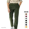 Мужские брюки 2023, осенние и зимние винтажные вельветовые повседневные однотонные модные деловые брюки 7