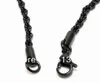 Correntes lote 5pcs 4mm preto banhado aço inoxidável torção Calha de colar de corda em jóias a granel para homens e mulheres 21,6 '