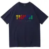 T-shirts Hommes Tr Apstar T-shirt Hommes Summer Trapstar T-shirt Rainbow Serviette Broderie Décodage Femmes Noir T-shirts ronds AR8C