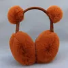 Ear Muffs Big size winter warm faux rabbit fur earmuff warm female men winter fake fur pom earmuff ear protect cute fluffy earmuff 231109