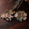 Hair Clips Chinese Style Headwear Set Coronet Accessories Crystal Flower Ancient Dress Makeup Insert Comb Bridal