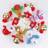 ديكورات عيد الميلاد 8pcs/حقيبة 2023 وصول أجراس Jingling Santa Claus Elk أنماط لطيفة لطيفة الشجرة الحلي الهدايا الجرس الصغيرة