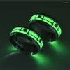 Cluster Rings Stainless Steel Man Ring Luminous Finger For Couples Glow In Dark Valentine'S Day Gift Love Band Jewelry