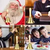 Creative Christmas Wooden Hand Bell Crisp Tone Santa Claus Jingle Bells Attention Attraction School Wedding Party Supplies