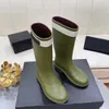 Kadınlar Yağmur Botları Moda Yağmur Botları Kauçuk Botlar Kış Su Geçirmez Diz Botları Siyah Kırmızı Yeşil Kalın Topuklu Ayakkabı Uzun Botlar Boyut 35-40