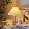 Tafellampen phyval Koreaanse geplooide lamp keramicrattan voor woonkamer woning decoratie tricolor led bol vintage bed naast