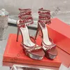 MARGOT CRYSTAL Sandal PLATFORM Schlangenzwirnung elegante Sandalen Stiletto High Heel RENE CAOVILLA Crystal Gold Strass Abendschuhe Silberne Sohlen Damen Sommer Pumps